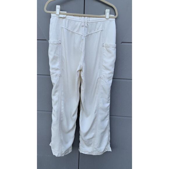 Free People We The Free Ivory Women Dunes Wide-Leg Tie Slouchy Jeans Pants Sz 26 - Picture 15 of 16